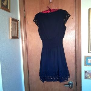 Bar III SUPER Cute Cinched Waist Cut-Out Layered Navy Dress